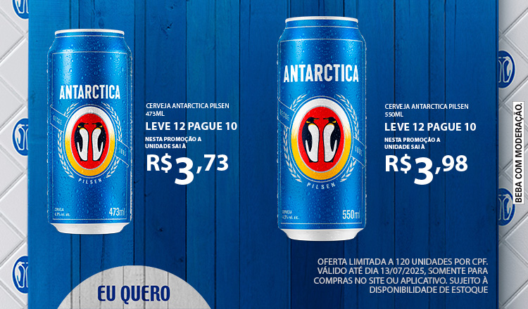 Cerveja Antarctica até 13/07
